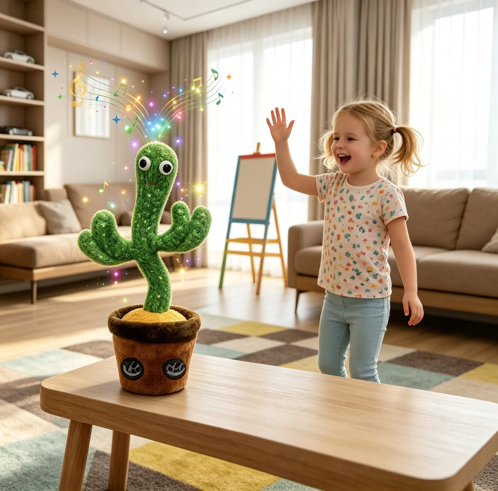 Adorable Dancing Cactus Plush Toy, Interactive Toy That Repeats What You Say, Records Voice and Moves, Plush Toy for Children