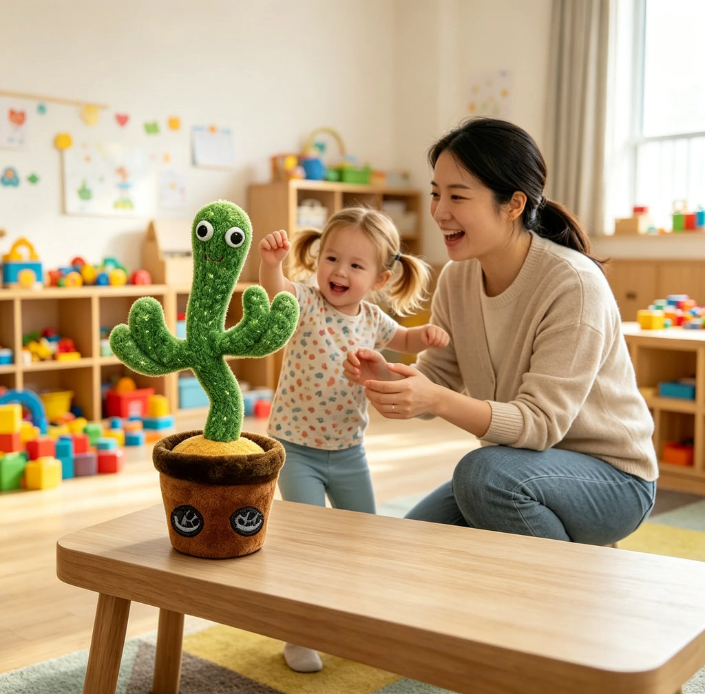 Adorable Dancing Cactus Plush Toy, Interactive Toy That Repeats What You Say, Records Voice and Moves, Plush Toy for Children