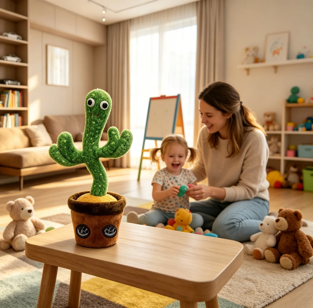 Adorable Dancing Cactus Plush Toy, Interactive Toy That Repeats What You Say, Records Voice and Moves, Plush Toy for Children